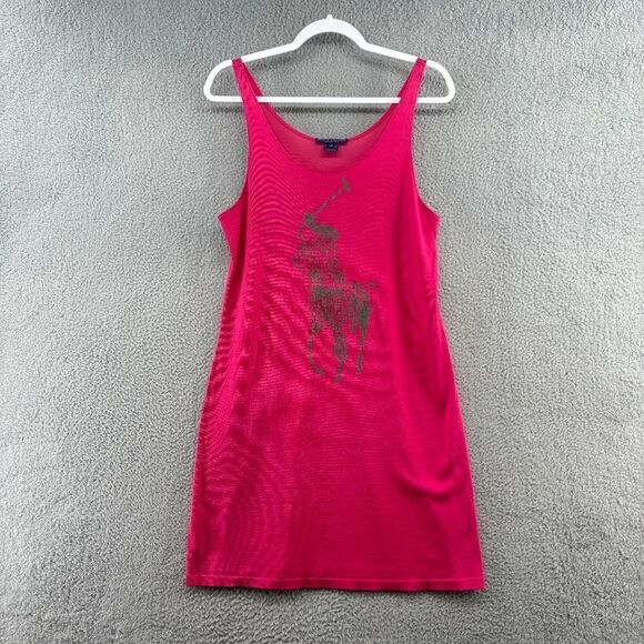 Ralph Lauren Purple Label Tank Dress Size Large in Hot Pink Casual Preppy - Picture 1 of 9